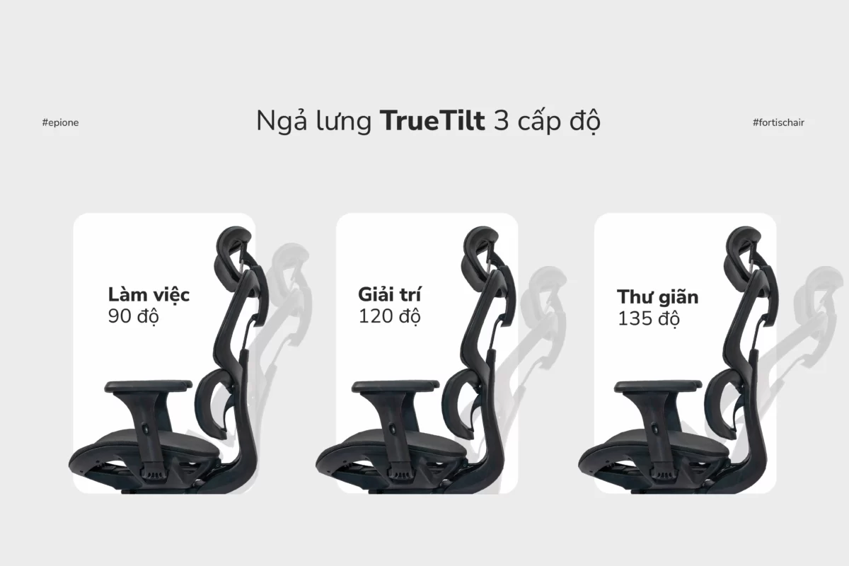 Ngả lưng True Tilt 3 cấp độ