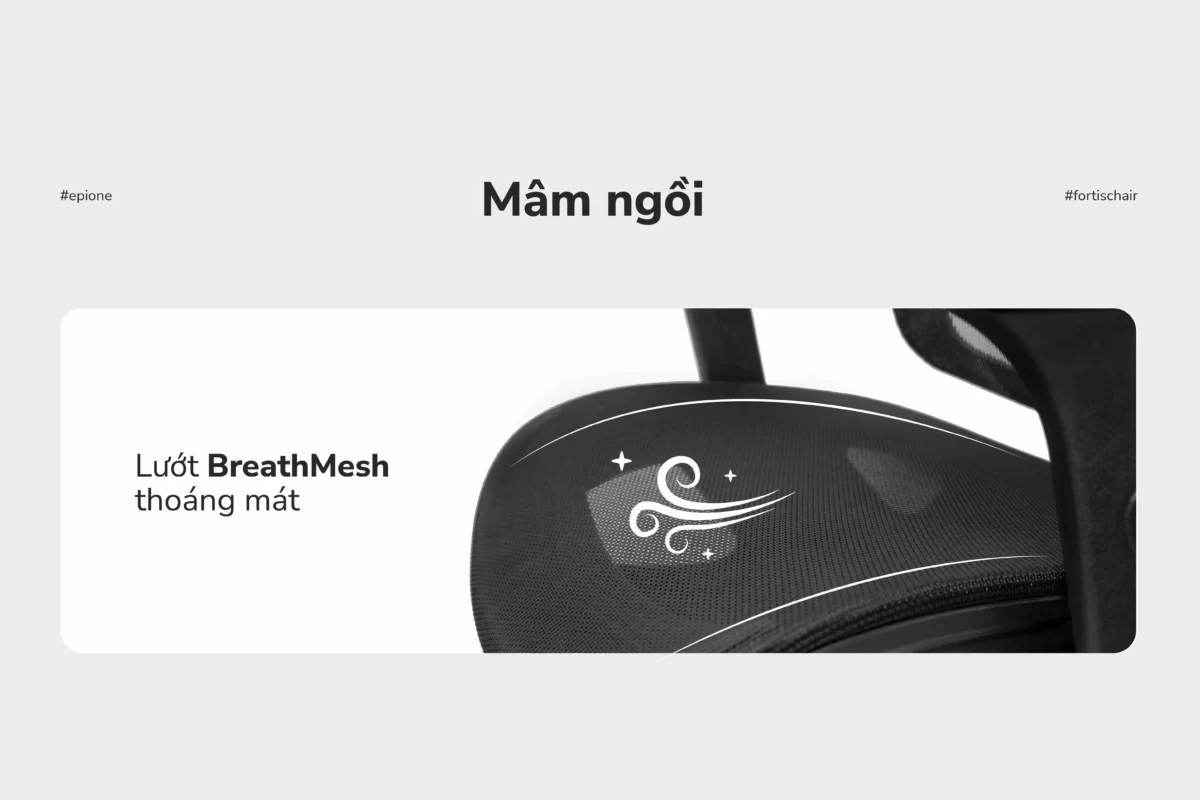 Mâm ngồi với lưới Breath Mesh